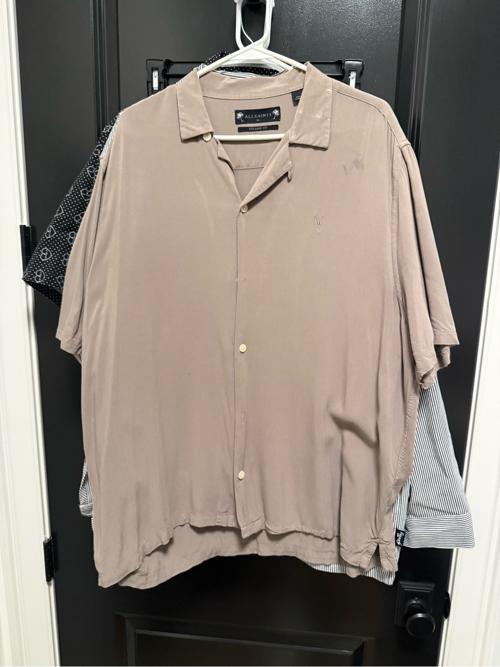 All Saints Men's Short-Sleeve Button-Down Shirt - Taupe